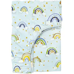 Простирадло Cosas на резинці 90х200 rainbow star blue, блакитний (RainbowStarBlue_90x200x20)
