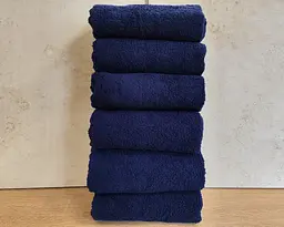 Набір турецьких махрових однотонних рушників Zeron 6 штук 50х90 Dark Blue щільність 500 г/м2