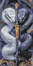 Алмазна мозаїка/вишивка Стражі меча (змії) 40*80 см Орігамі OD 5136