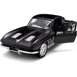 Автомодель TechnoDrive Chevrolet Corvette Split Window 1963 матовий чорний (250411U) - мініатюра 10