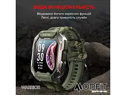 Чоловічий наручний годинник Warrior Army Green Modfit acs0029734 - мініатюра 6