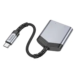 Перехідник Hoco LS39 Type-C to Type-C + 3.5mm Metal gray - мініатюра 5