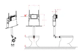 Бачок скрытого монтажа Koer KT-0405 420x120x750mm без панелі змиву KR5314 - мініатюра 5