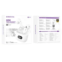 Навушники Borofone BW53 Elegant true wireless BT headset White - мініатюра 4