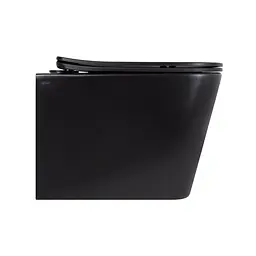 Унітаз підвісний Qtap Tern New Ultra Quiet безобідковий з сидінням Soft-close Black matt QT17332303ASMB, Чорний матовий - мініатюра 3