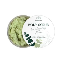 Скраб для тіла сольовий Eucalyptus & Mint з екстрактом евкаліпту та олією мигдалю Lunnitsa 300 г