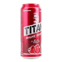 Пиво Чернігівське Titan міцне світле Вишня 8% 0.5 л з/б - мініатюра 3