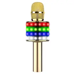 Бездротовий караоке мікрофон bluetooth з led підсвічуванням функціями зміни голосу дуету Berry Blome teh0032316