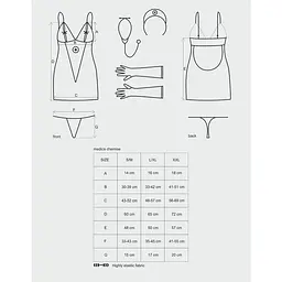 Еротичний мереживний костюм медсестри Obsessive Medica dress 5pcs costume L/XL - мініатюра 5