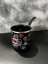 Турка для кави кавоварка емальована 600 мл 4060 Coffee, Interos Чорний 87612 - мініатюра 3