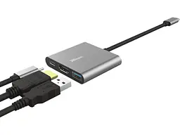 Док-станція для ноутбука Trust Dalyx 3-in-1 Multiport USB-C Adapter ALUMINIUM (23772) - мініатюра 3