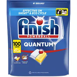 Засіб для миття посуду в посудомийних машинах Finish Quantum Лимон 100 капсул