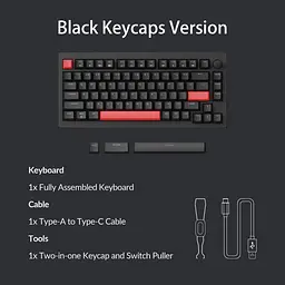 Клавіатура Lemokey X4 Keychron Brown EN/UKR Red LED Black (X4-A3-UA) - мініатюра 2