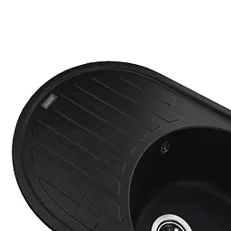Гранітна мийка Globus Lux OHARA чорний металік 770х500мм-А0001 - мініатюра 3