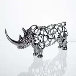 Декоративна фігурка Yiwu Rhinoceros 23x6x10 см металева статуетка носорога колекційна для дому декор HP-7-23 - мініатюра 5
