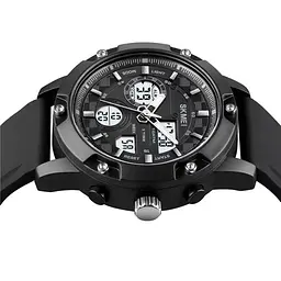 Наручний годинник чоловічий Skmei 1757 Black White, 1757BKWT (18426) - мініатюра 2