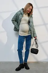 Джинси для вагітних Mom Fit для майбутніх мам зі спеціальним поясом XL (50) Leyton Юла Мама синій - мініатюра 3