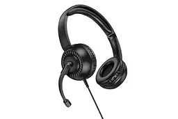Навушники Hoco дротові з мікрофоном всеспрямованим W112 Pure Omnidirectional microphone чорні - мініатюра 4