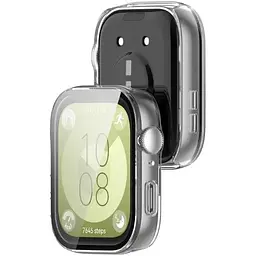 Чохол-накладка DK Huawei Watch Fit 3 Пластик Gloss Скло Full Cover (clear) - мініатюра 2