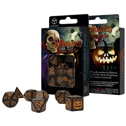 Набір кубиків Halloween Pumpkin Black & orange Dice Set , 7 шт. (SHAP01)