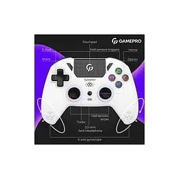 Геймпад GamePro GPS13W BT 5.3/USB/PC/iOS/Android/PS3/PS4 RGB White (GPS13W) - мініатюра 11
