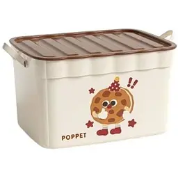 Багатофункціональний ящик для зберігання іграшок Poppe Хепі Дей з ручками великий  білий (PP-001O-S) - мініатюра 2
