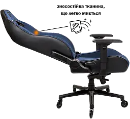 Геймерське крісло GT Racer чорне з темно-синім (X-8009 Fabric Dark Blue/Black) - мініатюра 3