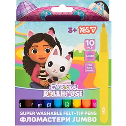Фломастери Yes Gabby Dollhouse JUMBO super washable 10 кол. (650619)