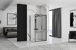 Душова кабіна Rea Rapid Fold 80x80 black REA-K6421 + REA-K6418, Чорний матовий, Універсальна, прозрачний, Чорний матовий - мініатюра 4