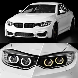 LED Маска Ангельські очі 2.5" D64 12V 6000K BMW Білий Світло R6-L 2 шт. - мініатюра 4