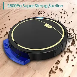 Робот-пилосос Grikey Smarthome Control для сухого та вологого прибирання з пультом управління 2800 Па Чорний - мініатюра 3