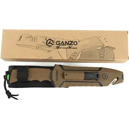 Ніж з фіксованим лезом Ganzo (G8012V2-DY) коричневий - мініатюра 12