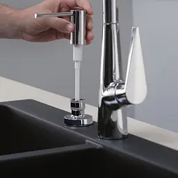 Дозатор кухонний Hansgrohe A41 500 ml врізний хром 40438000, Хром - мініатюра 3