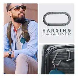Силіконовий чохол для навушників Apple AirPods 4, Hang Case, синій, ультратонкий захисний кейс товщиною 2 мм, захист від подряпин, пилу та ударів, компактний, з карабіном для кріплення, ArmorStandart (ARM81281) - мініатюра 6