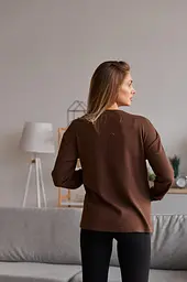 Жіночий трикотажний лонгслів для вагітних Wien розмір L-XL (46-48) Lullababe Шоколадний - мініатюра 4