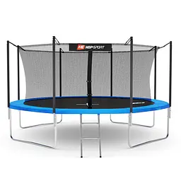 Батут Hop-Sport 12ft (366см) синій із внутрішньою сіткою - мініатюра 5