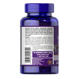 Натуральна добавка Puritan's Pride Grape Seed Extract 100 mg, 200 капсул - мініатюра 3