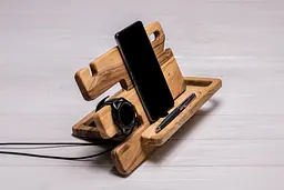Настільний дерев'яний органайзер для гаджетів ecoWalnut 292x180x180 мм - мініатюра 4
