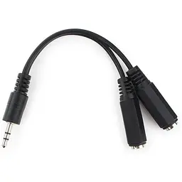 Перехідник адаптер Cablexpert CCA-415-0.1 м Mini-Jack 3.5 мм 2 x Mini-Jack 3.5 мм чорний