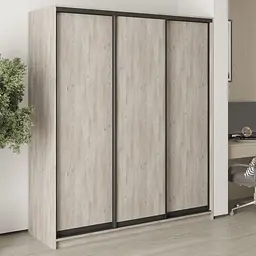 Шафа-купе тридверна MebelStar Комбо BG 3ДСП 180x45x210 см Аляска сірий (MBS-8968)