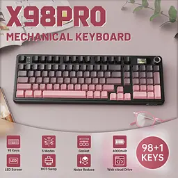 Ігрова клавіатура ATTACK SHARK X98 PRO , Рожевий - мініатюра 2