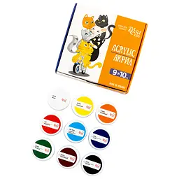 Набір акрилових фарб Cats 9×10 мл ROSA Kids (4823098545880) - мініатюра 2