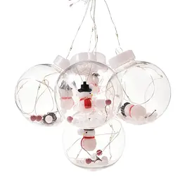 Гірлянда бахрома Copper ball 200 LED 4.2 м, світлодіодна гірлянда з куль зі сніговиками Теплий білий (ST) - мініатюра 5