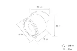 Точковий світильник MJ-Light SL7560/18W WH+BK 3000K - мініатюра 3