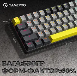 Механічна ігрова клавіатура GamePro GPMK-130G Pro Black Hot-Swap Outemu Red Switch RGB 2.4G/Bluetooth/USB - мініатюра 6