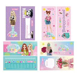 Набір ламінованих закладок для книг Girls Bookmarks в асортименті