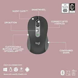 Комплект (Клавіатура та миша) Logitech Signature MK950 Slim Combo for Business Graphite UA (920-012508) - мініатюра 6