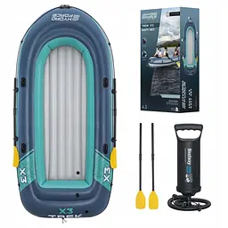 Надувний човен Bestway Hydro-Force Trek X3 61154, 294 × 137 см, 3-місний, для риболовлі та відпочинку, з веслами й насосом, до 360 кг - мініатюра 2