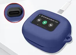 Чохол-накладка DK для JBL Live Flex 3 | Silicone Candy Friendly з карабіном (dark blue) - мініатюра 2