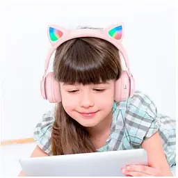 Навушники дитячі Hoco Cat Ear Kids BT Headphones W39 блакитні - мініатюра 6